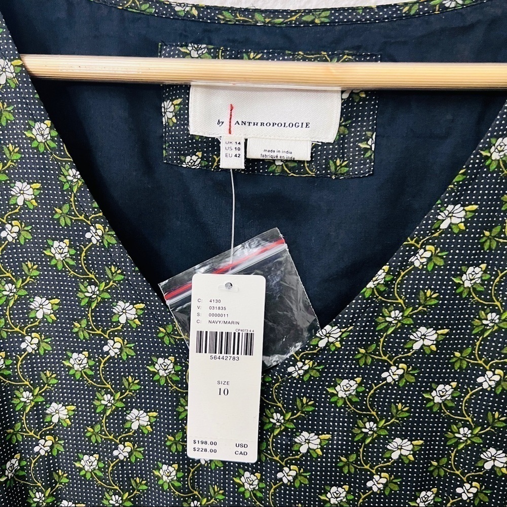 Anthropologie Black floral Tiered Maxi dress in size 10 New with tags - Picture 9 of 15